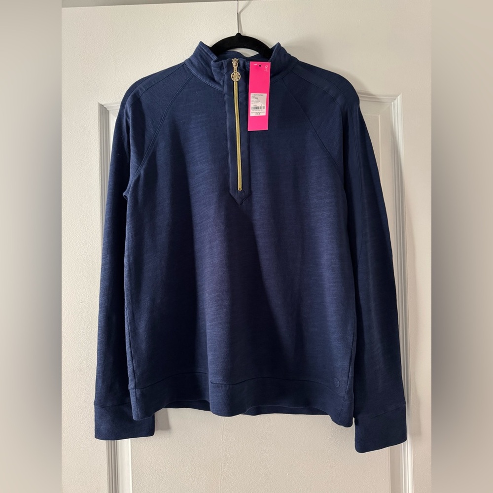 Lilly Pulitzer Deep Blue Zip-Up Sweater
